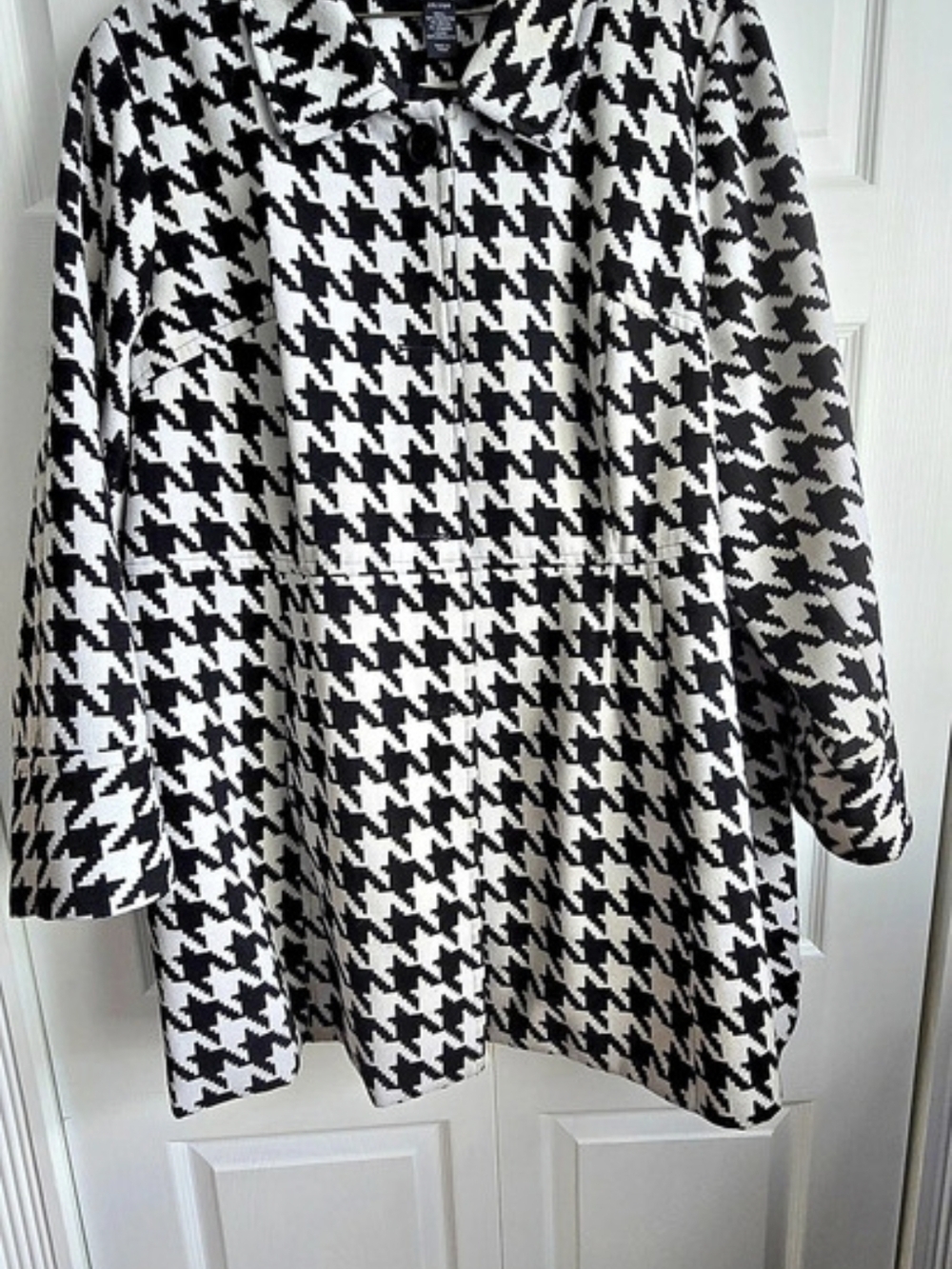 Lane Bryant Houndstooth Coat in Black & White Size 26/28
